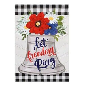 Style Selections patriotic  liberty Bell House Flags. Size 12.5"X18"